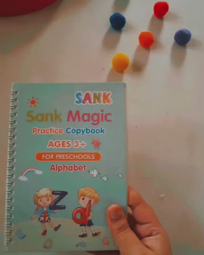 Magic Practice Copybook (4 Book + 10 Refill++1 Pen)